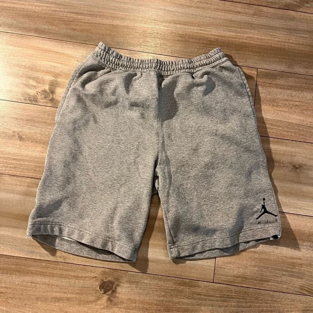 Jordan‎ Mens Gray Fleece Basketball Shorts Jumpman Logo Size Large  Bin J-12